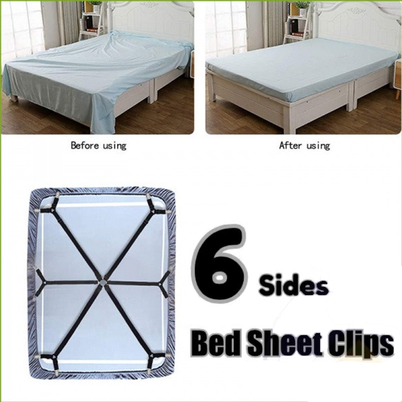 Black 6 Sides Heavy Duty Triangle Bed Sheet Clip, Adjustable