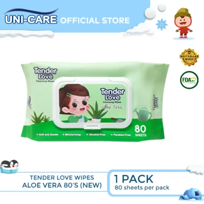 Tender Love New Aloe Vera Scent Cleansing Wipes 80's (Lady Aloe) Pack of 1