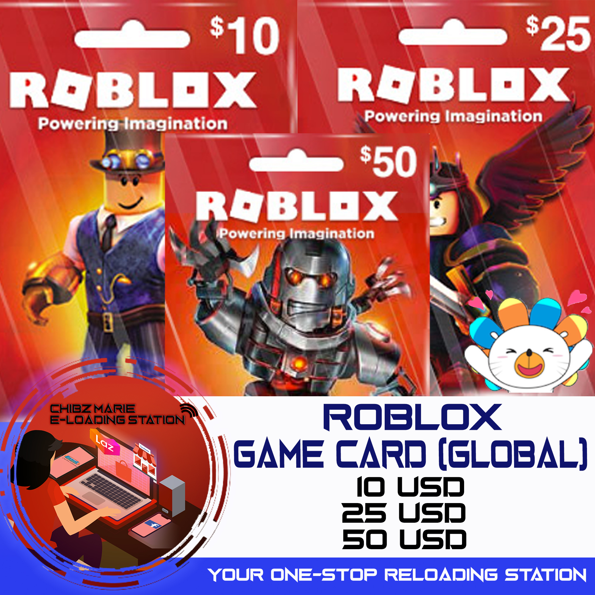 Robux Roblox Gift Card Game Card Global Us 10 25 50 Chibzmarie Lazada Ph - roblox robux game card