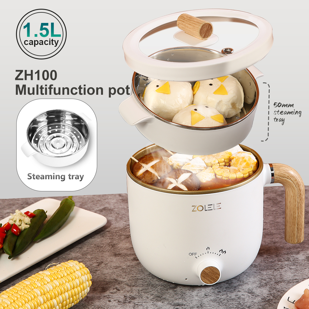 ZOLELE Mini Rice Cooker 1.5L Multifunction Cooker NonStick Inner Pot