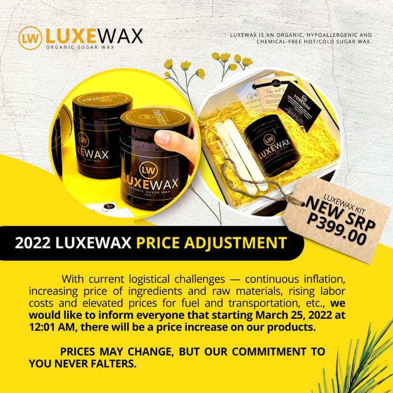 Luxewax Organic Sugar Wax Kit / LW Jar Only / LW Sunflower Oil / LW kit