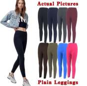 JS#  Plain Cotton Leggings High Quality High Waist Pants