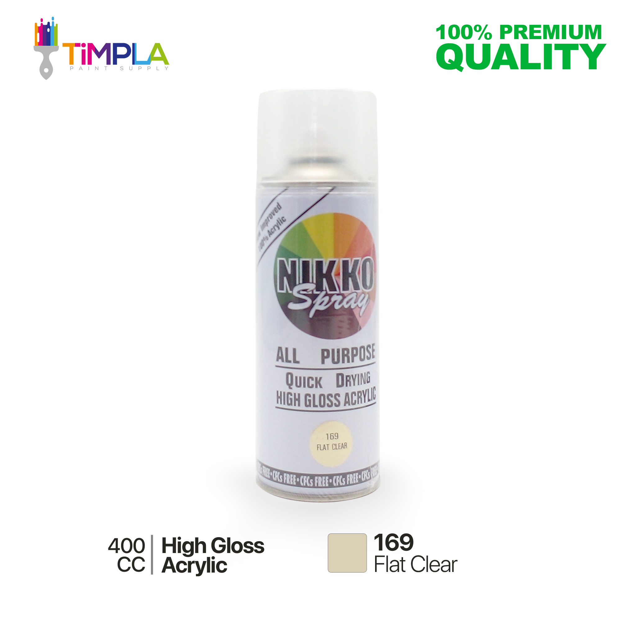 Nikko Spray Paint High Gloss Acrylic Flat Clear No.169 Or Clear Acrylic  No.128