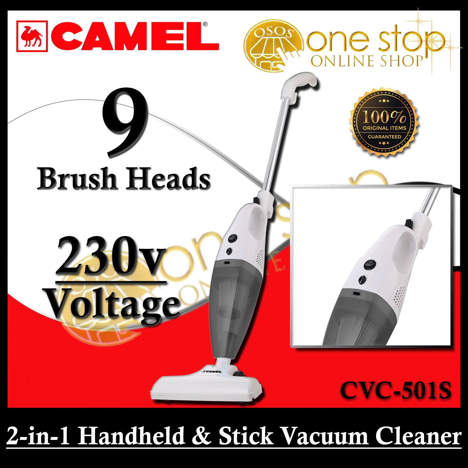 Camel Appliances Original 2in1 Handheld and Stick Vacuum Cleaner CVC