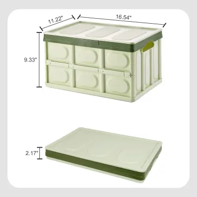 Storage Bin Bins with Lids Collapsible Plastic Crate Storage Container Box with Handle