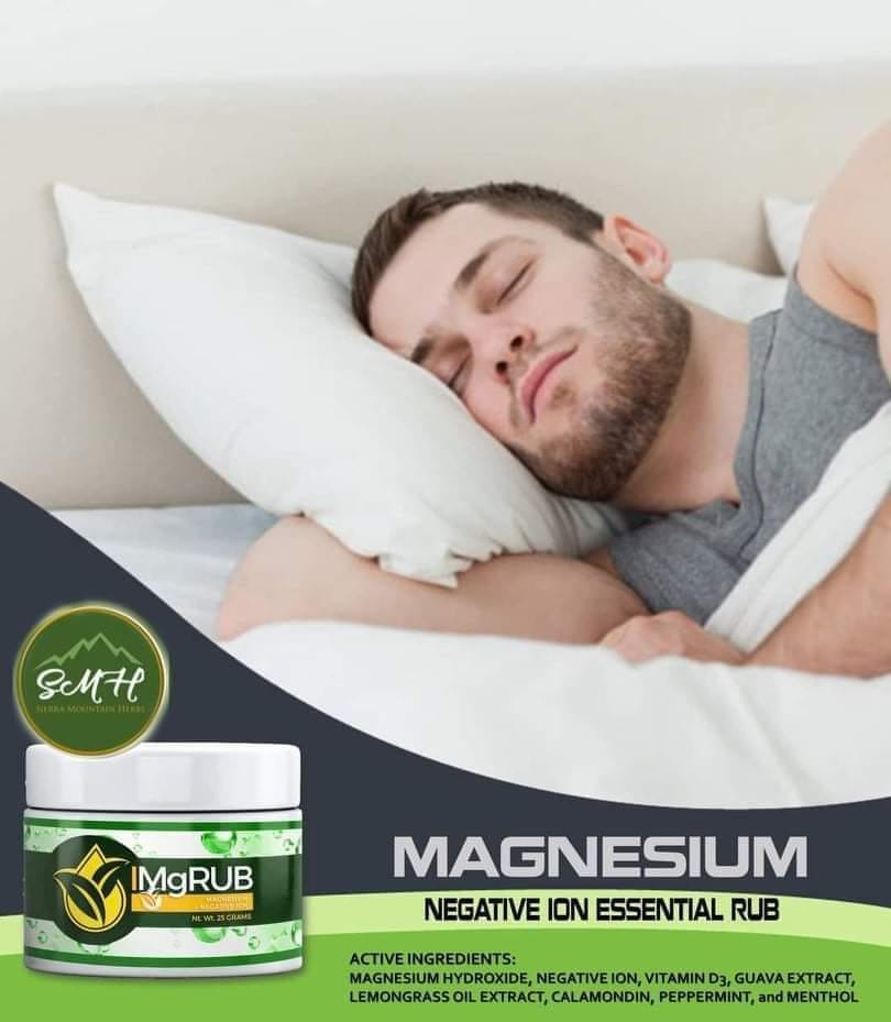 Magnesium Negative Ion Essential Rub for Migraine Headache Muscle and