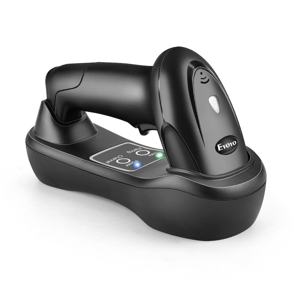 Eyoyo 1D Wireless Barcode Scanner with USB Cradle Receiver Charging
