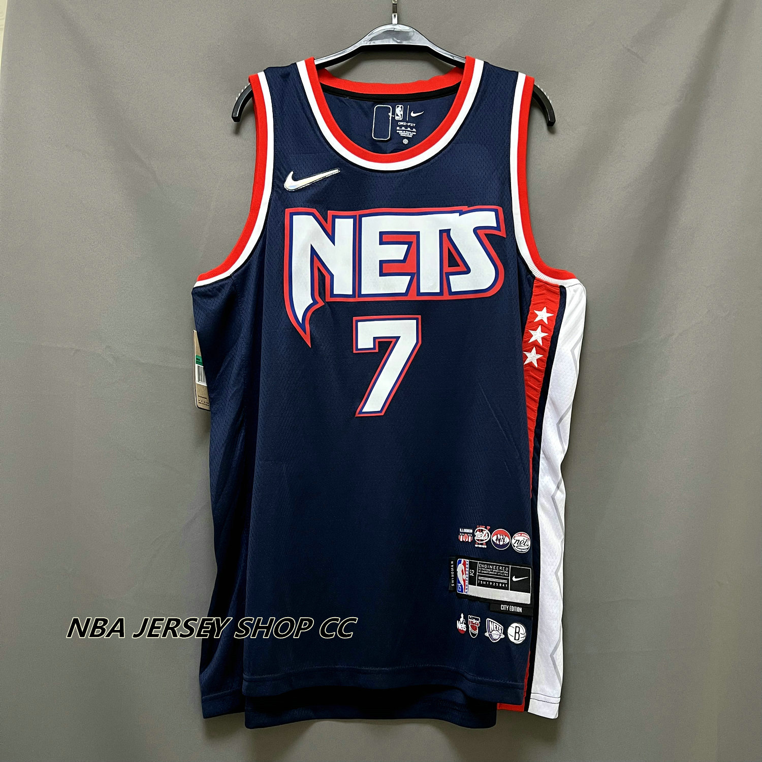 Brooklyn Nets 2021 22 City Edition #7 Kevin Durant Navy Stitched