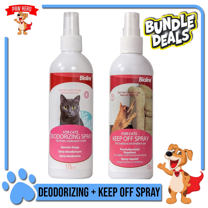 (BUNDLE) PAW HERO Bioline Deodorizing Spray for Cats Eliminate ...