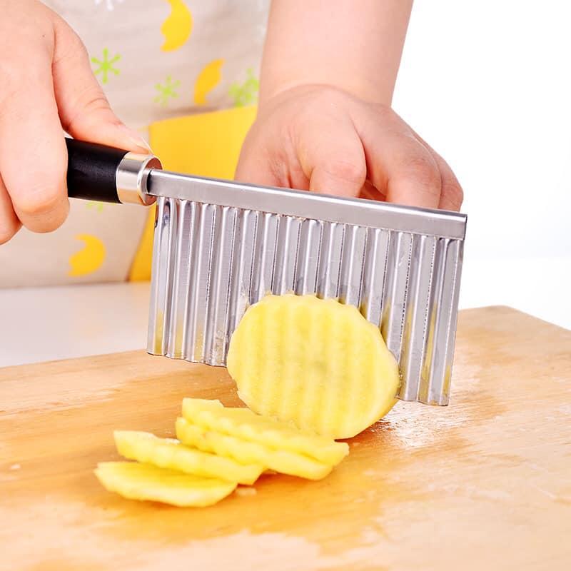 Fruits or Vegetables Potato Slicing Knife|High-Grade Stainless Steel Potato Knife|Potato Wave Knife|Can be Used to Cut Potatoes 2 Pieces etc. Sweet Potatoes 