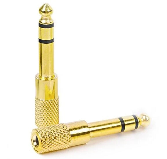 PLAYOU 2PCS Audio Jack Adapter Convertor Stereo Plug Socket for Electric Guitars Headphone 3.5mm