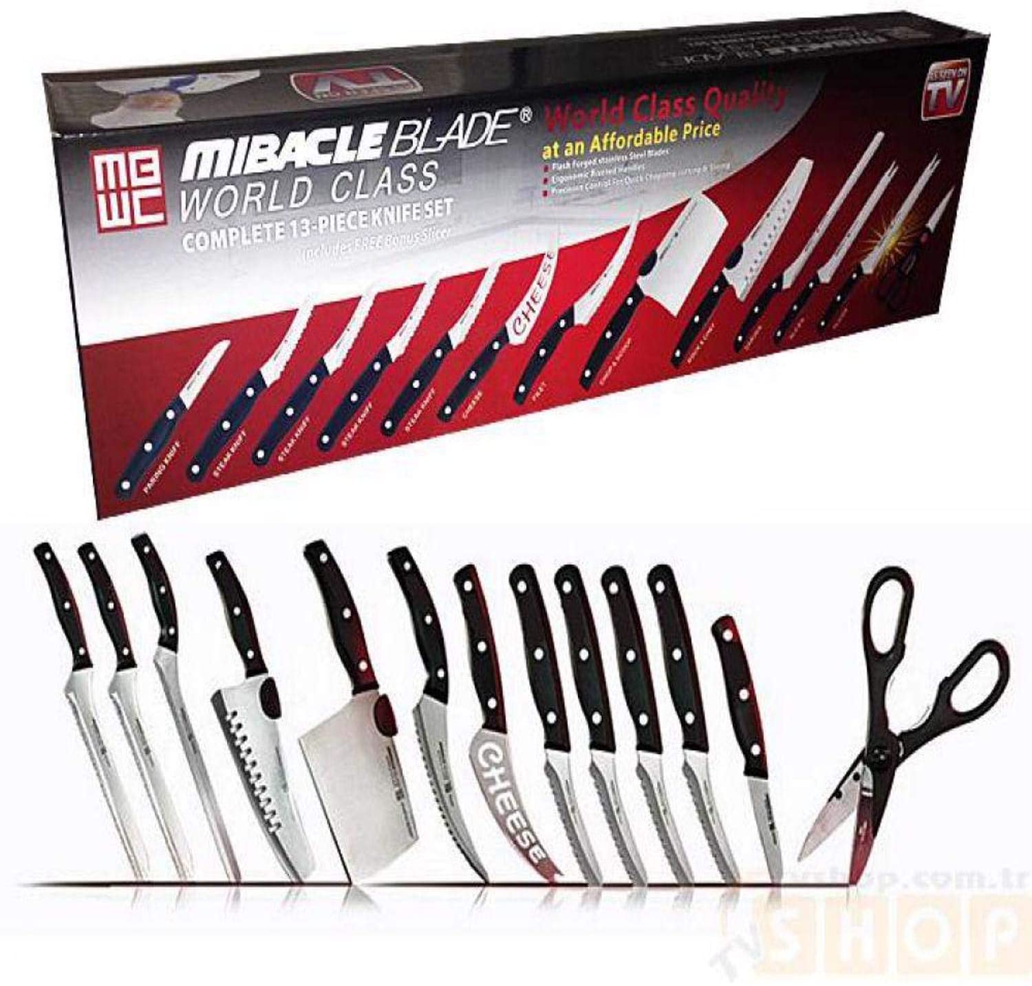  Miracle Blade IV World Class Professional Series Steak Knives  Serrated (8 Steak Knives): Home & Kitchen