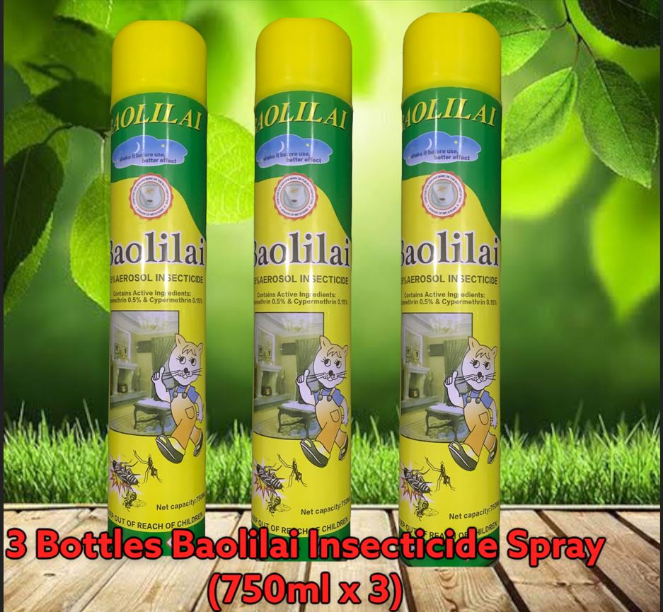 3 BOTTLES Insecticide Spray 750ml lemon scent not pesticide scent
