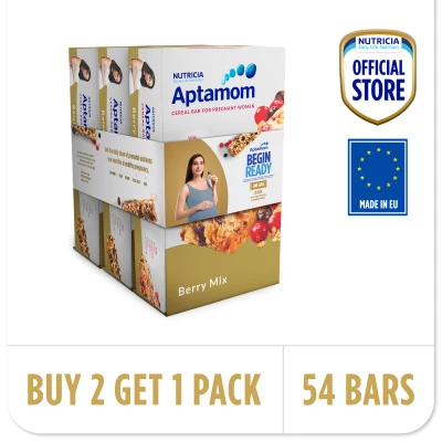 [Buy 2 Get 1 Free] Nutricia Aptamom Prenatal Cereal Bar-Berry Mix with DHA