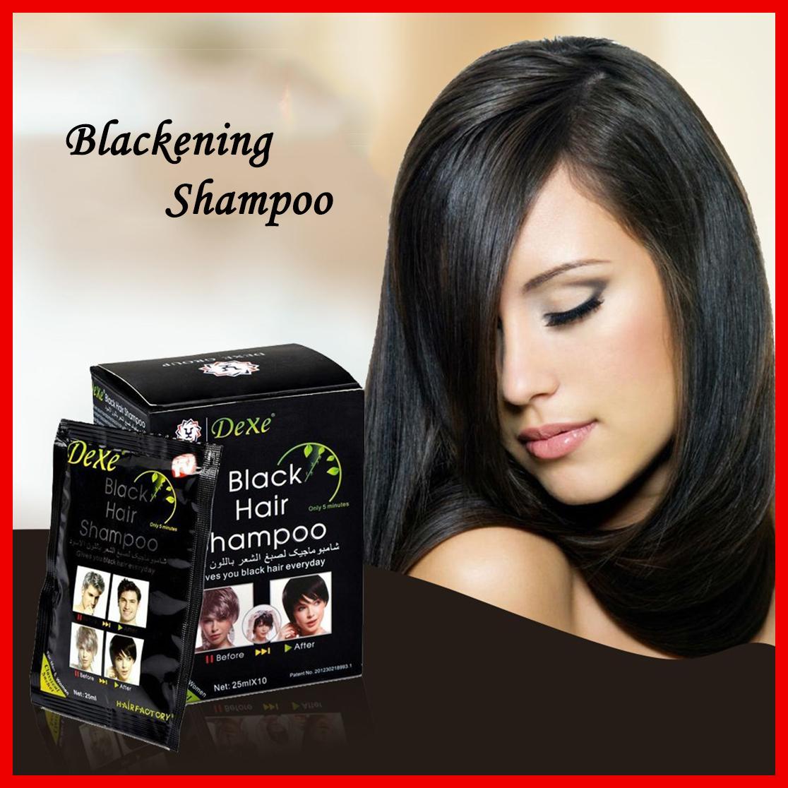 Dexe Black Hair Shampoo (10 sachets/box) Turn Your White/Gray Hair into  Black in Just 5 minutes! | Lazada PH