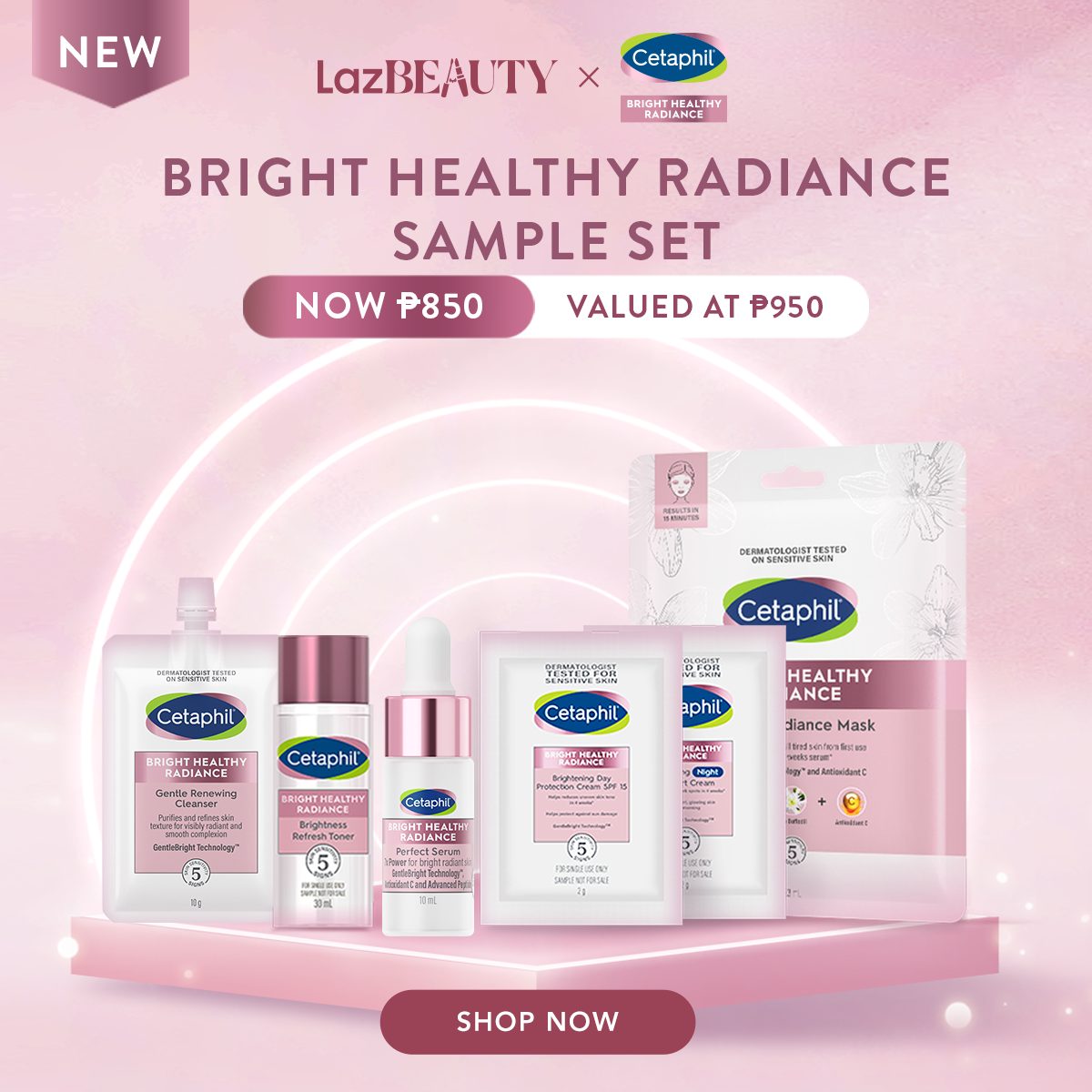 Cetaphil Bright Healthy Radiance Samples Set [Brightening / for Dark Spots / with Niacinamide