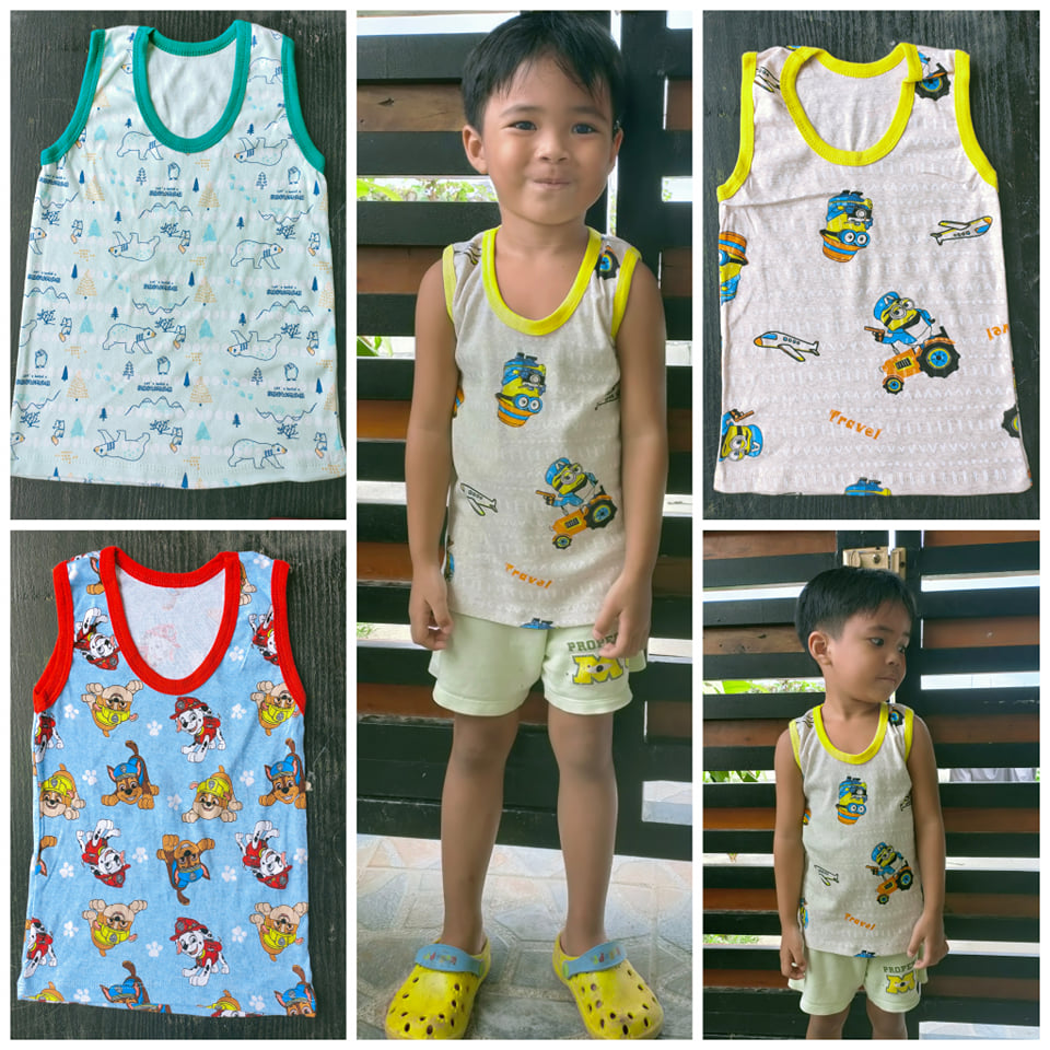 KIDS COTTON SANDO 1x1 Cotton Materials Age 0-8yrs Old | Lazada PH