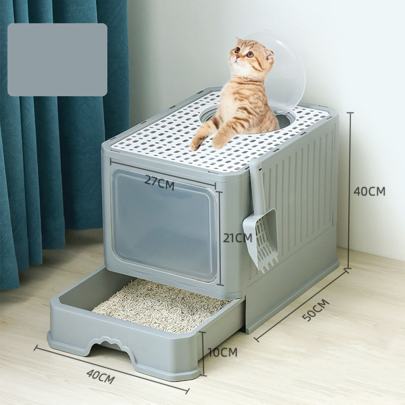 Large Cat Litter Box With Top Entry Anti Splash Fully Closed Cat Litter