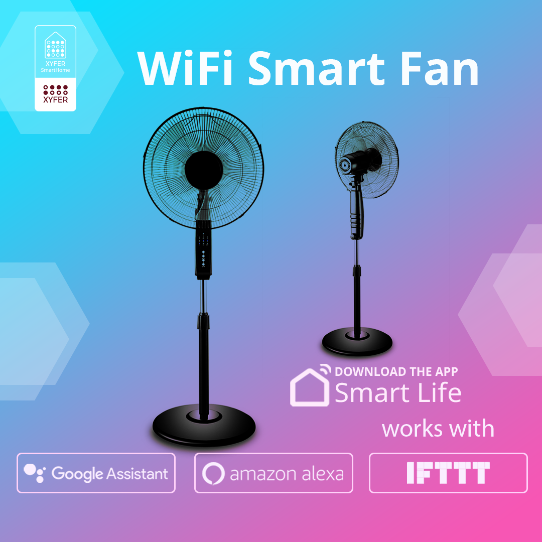 XYFER WiFi Smart Fan, WiFI-Enabled, Smart Timer Scheduling, 220V ...