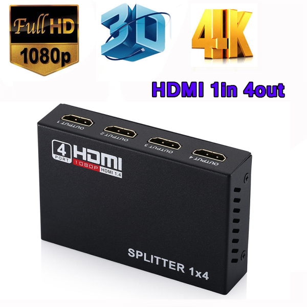 DINGNANRONG Bộ Khuếch Đại Video Full HD 4 Hub Chia Cổng 4K 1In 4Out Bộ Chuyển Đổi Bộ Lặp Bộ Chia Cổng HDMI HDTV
