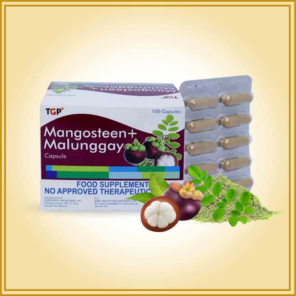 1 Box TGP Mangosteen + Malunggay 500mg 25mg Capsule 100 Capsule