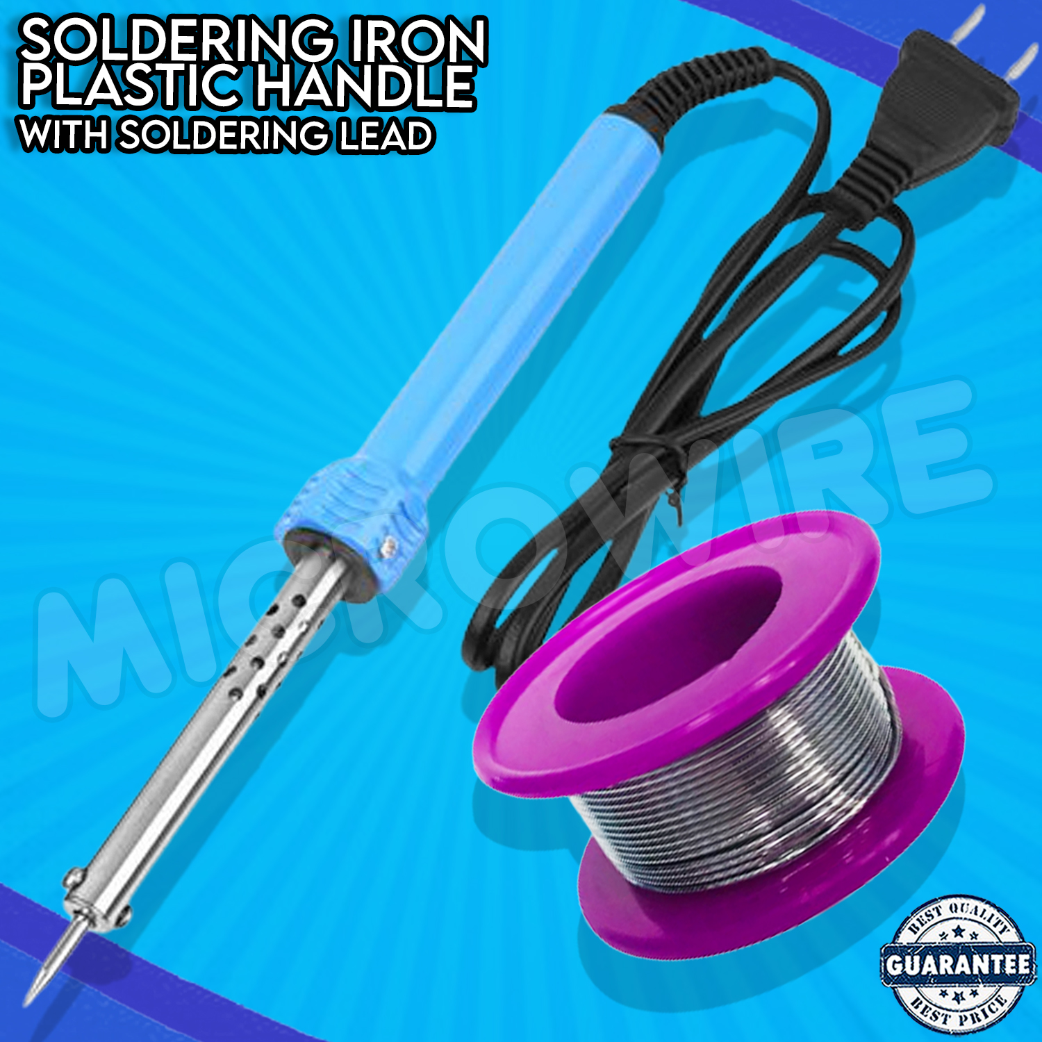 Soldering Iron Plastic Handle Set With Soldering Lead Heavy Duty