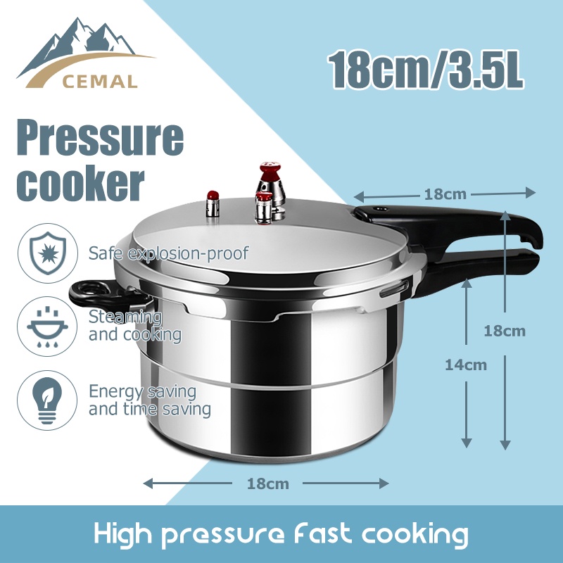 Bene Casa 4.2 Quart Aluminum Stove Top Pressure Cooker Pot - Traditional Locking Lid - View #4