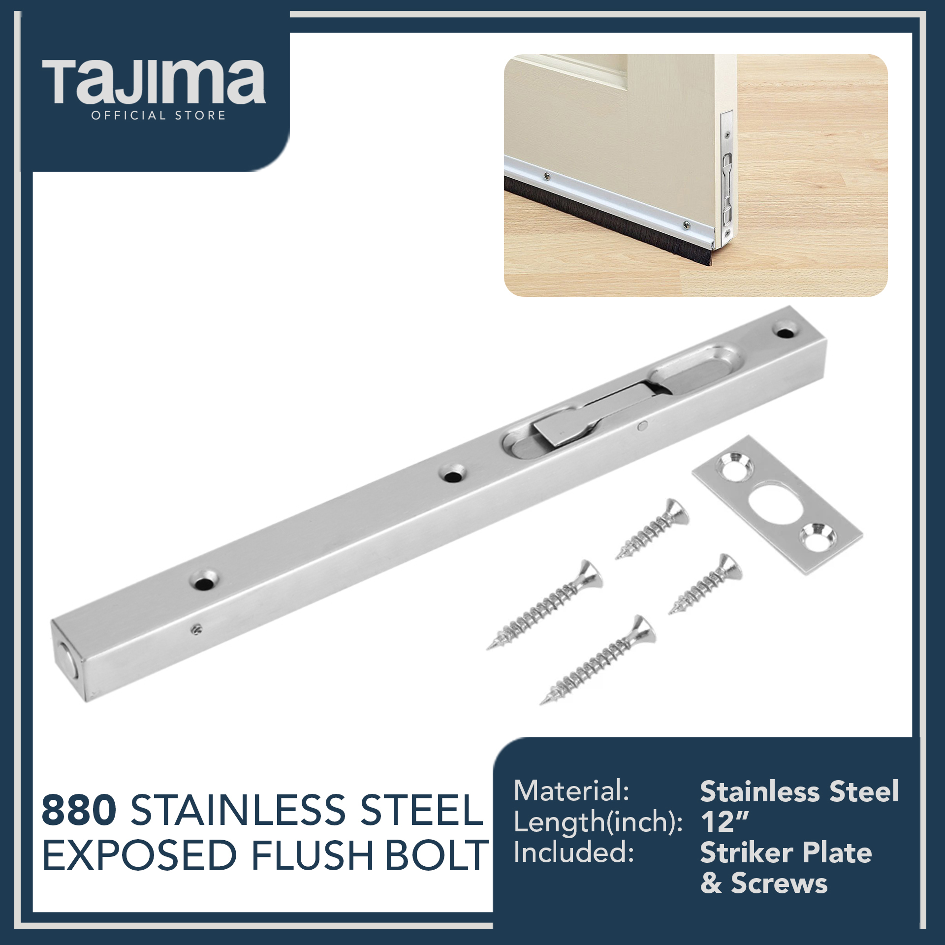 Stainless Steel 304 Exposed Screw Flush Latch Bolt for Door Security