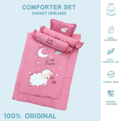 Baby Crib Mattress Comforter Set by KOZY ( Sweet Dreams-pink )