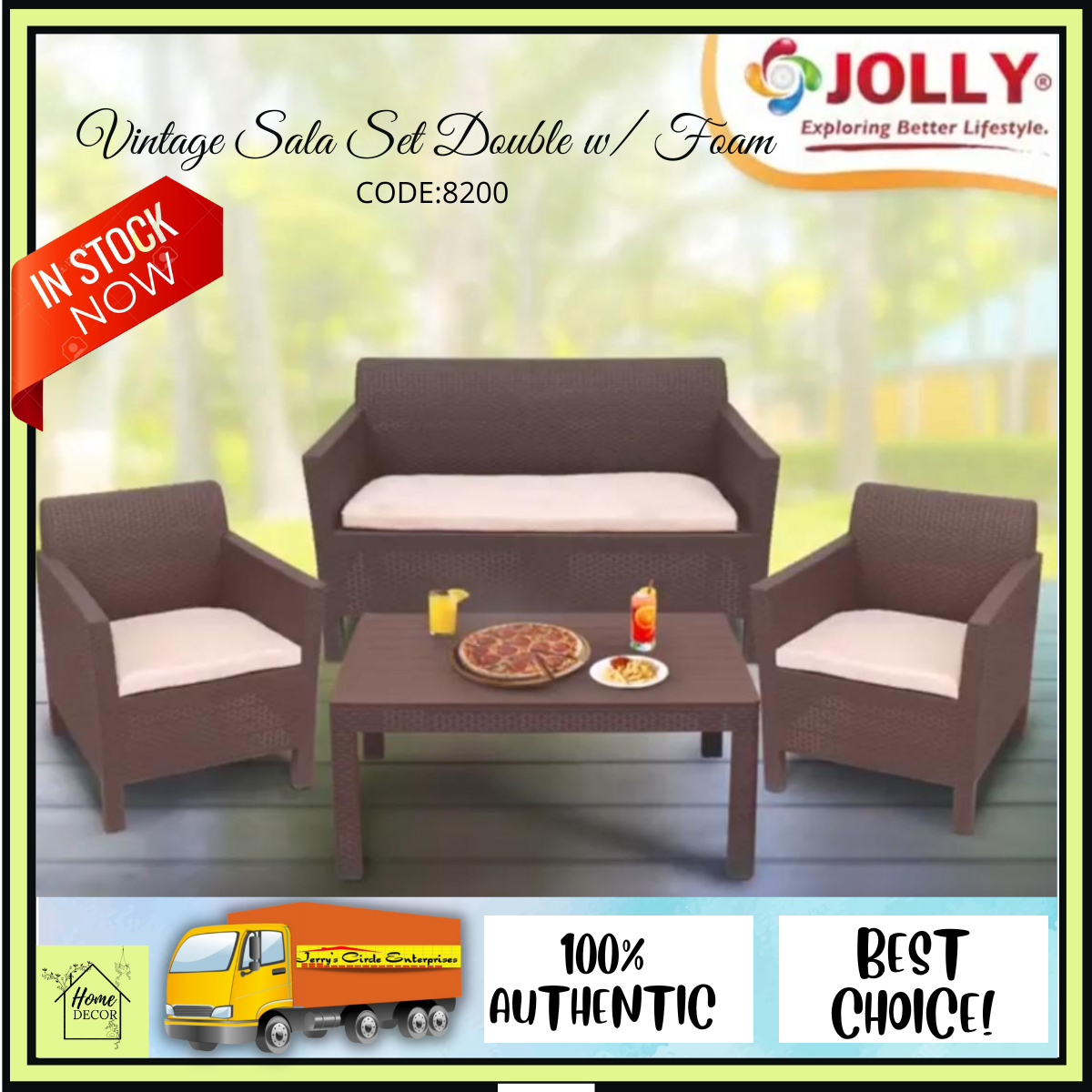 GOOD QUALITY Jolly Vintage Rattan Sala with foam ( Individually