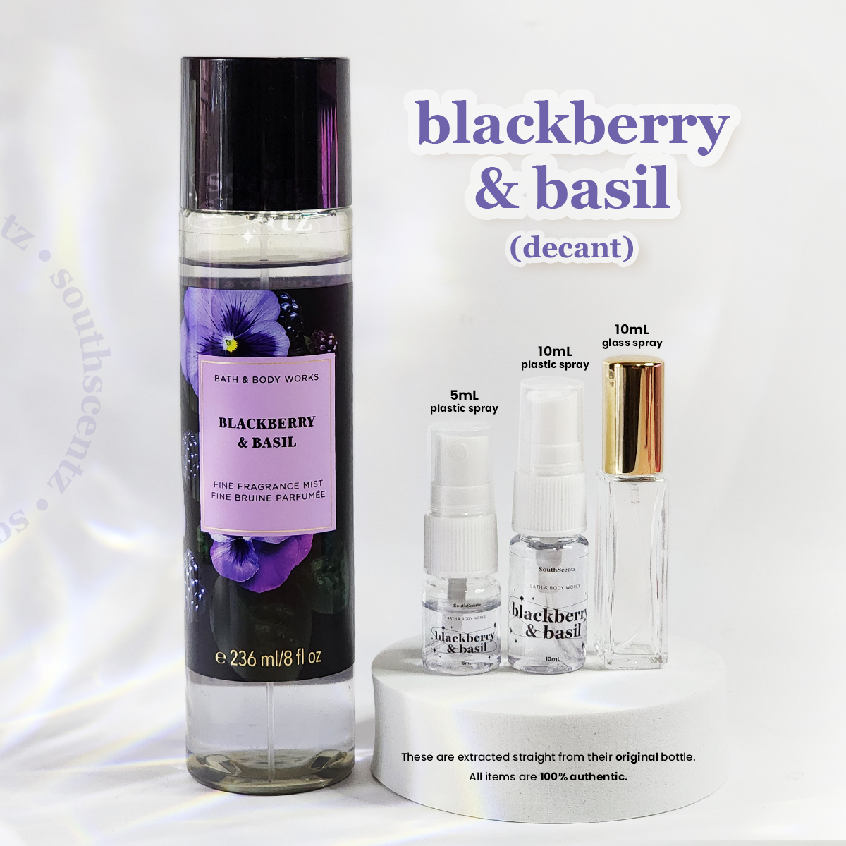 Blackberry and Basil Bath and Body Works Body Mist BBW Decant 5mL 10mL