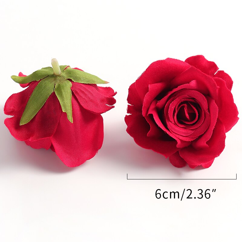 1 Hoa Hồng Lụa Nhân Tạo Đầu Hoa Thêu Sò Nhà Cưới Trang Trí Tường Giáng Sinh Tự Làm Vòng Hoa Hộp Kẹo Bánh Trang Trí