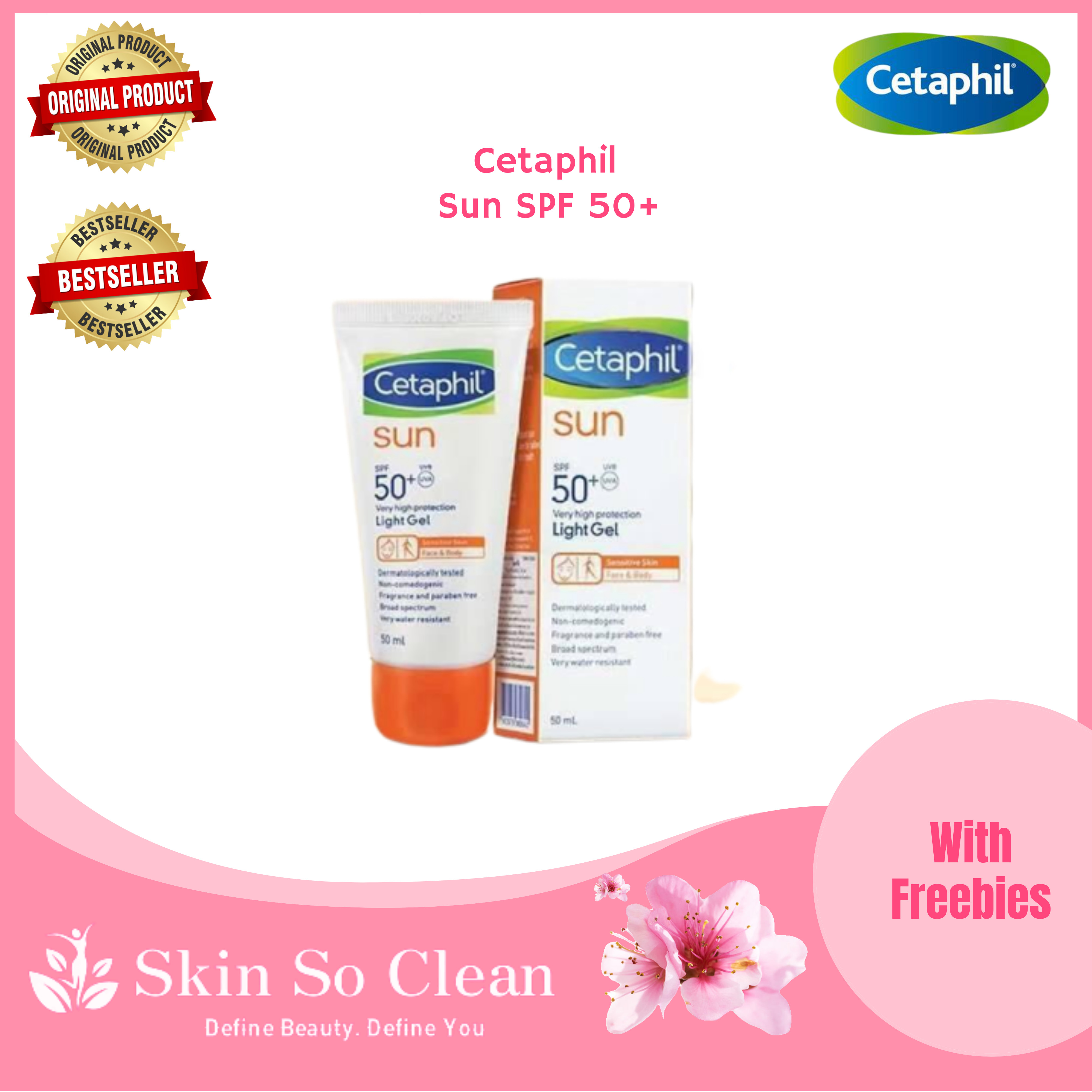 SKIN SO CLEAN ORIGINAL Cetaphil Sun SPF 50+ DryTouch Sunscreen