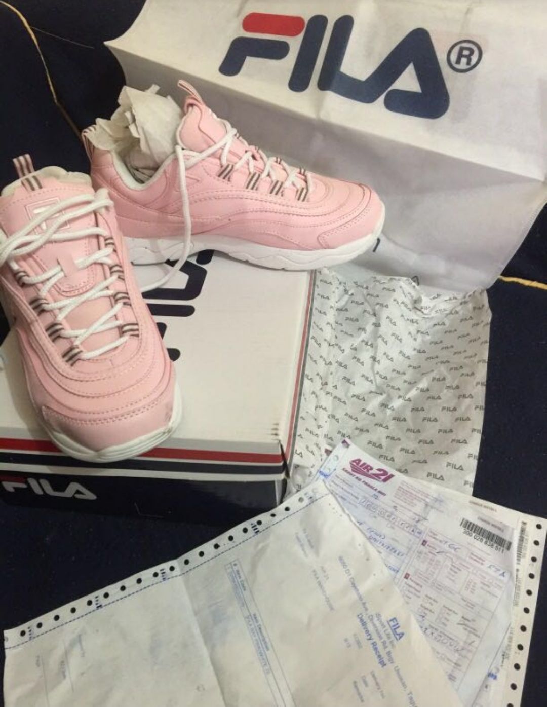 fila ray pink white
