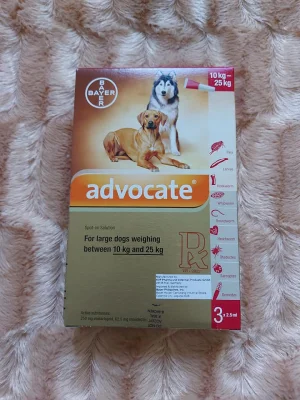 Advocate for Dog up to 10-25kg (1box = 3 Pipettes)