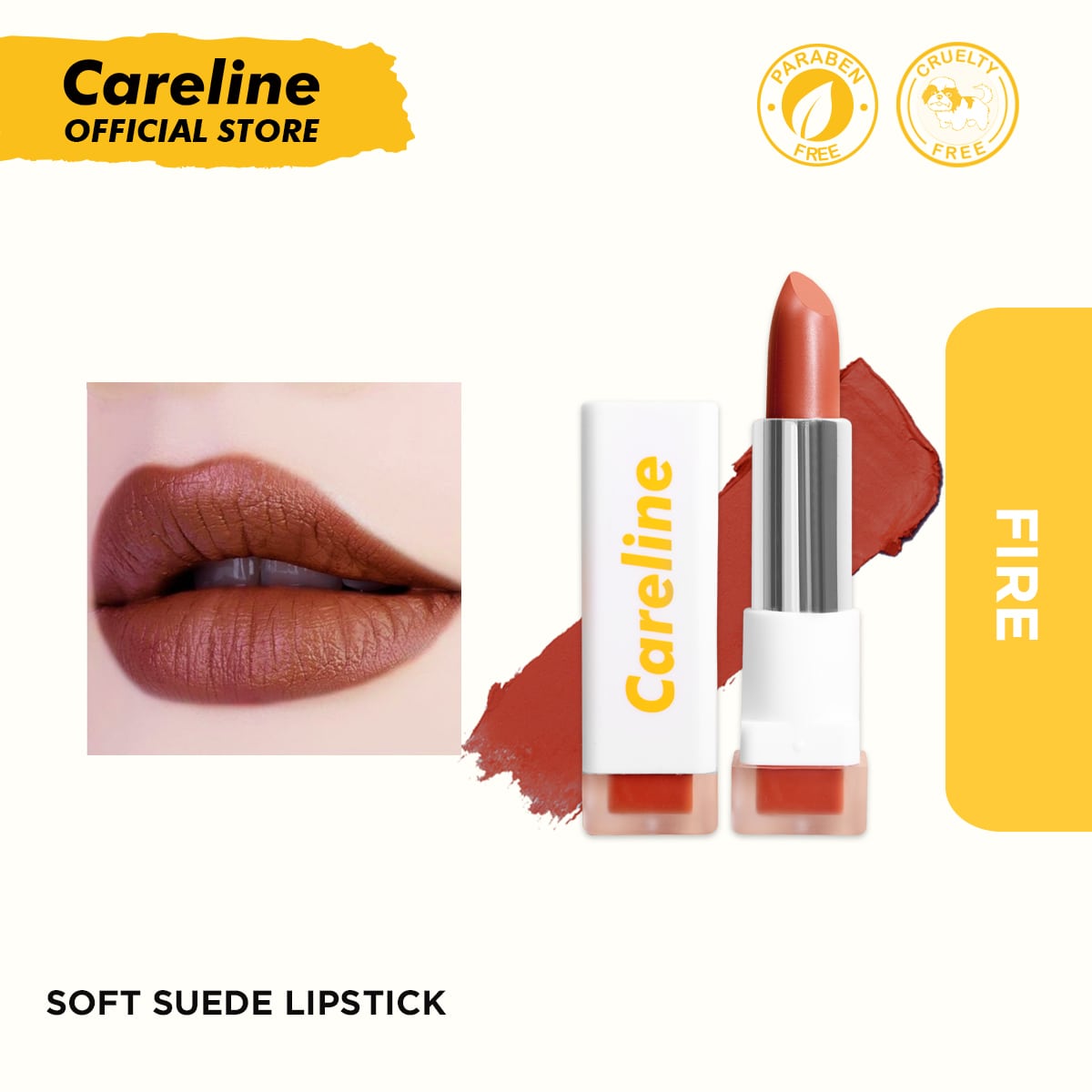 careline soft suede lipstick fire