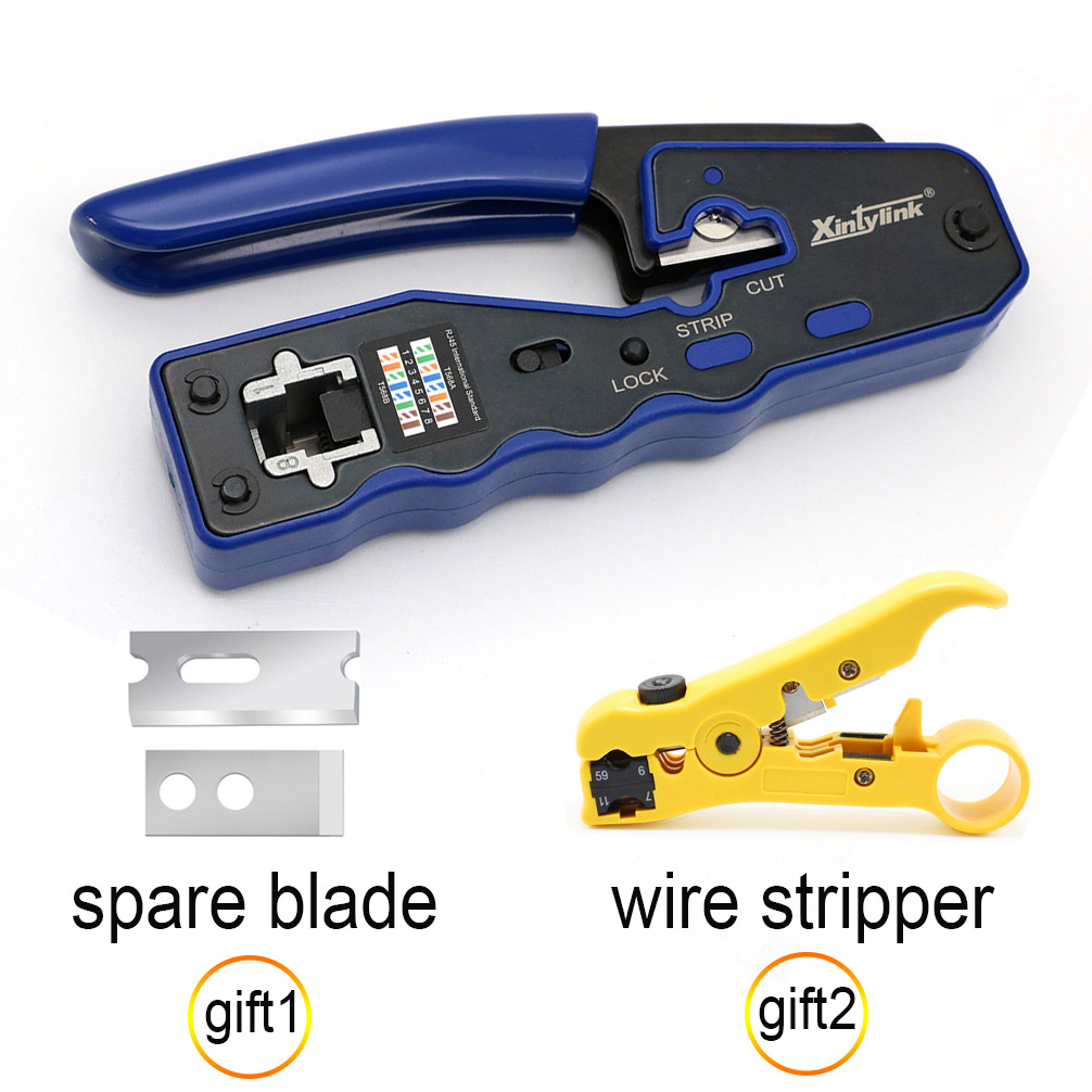 xintylink rj45 clamping tool crimper hand network pliers cat5 cat6 ethernet  cable Stripper pressing clamp tongs clip lan cutter