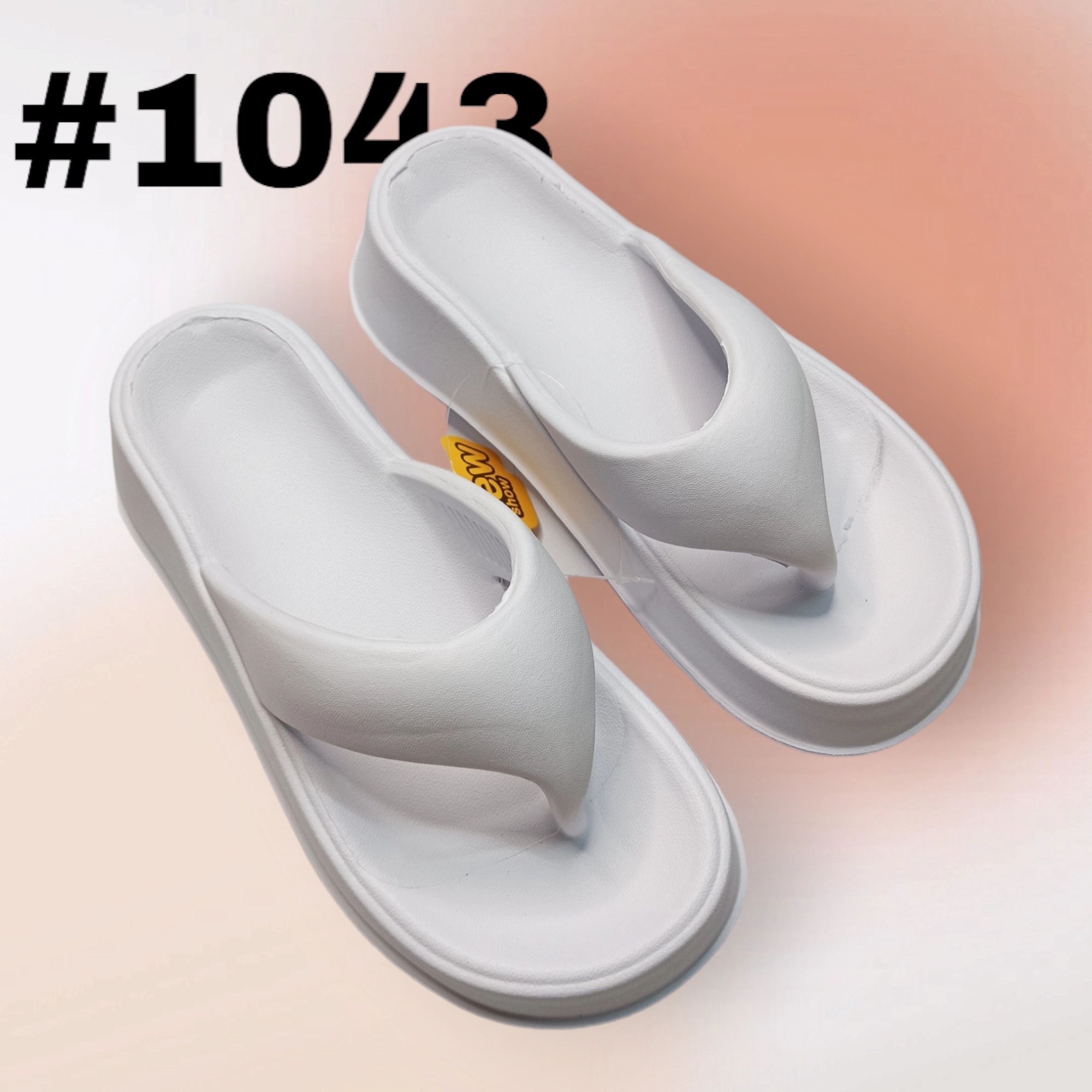 Thick-soled Flip-Flops Lambskin White