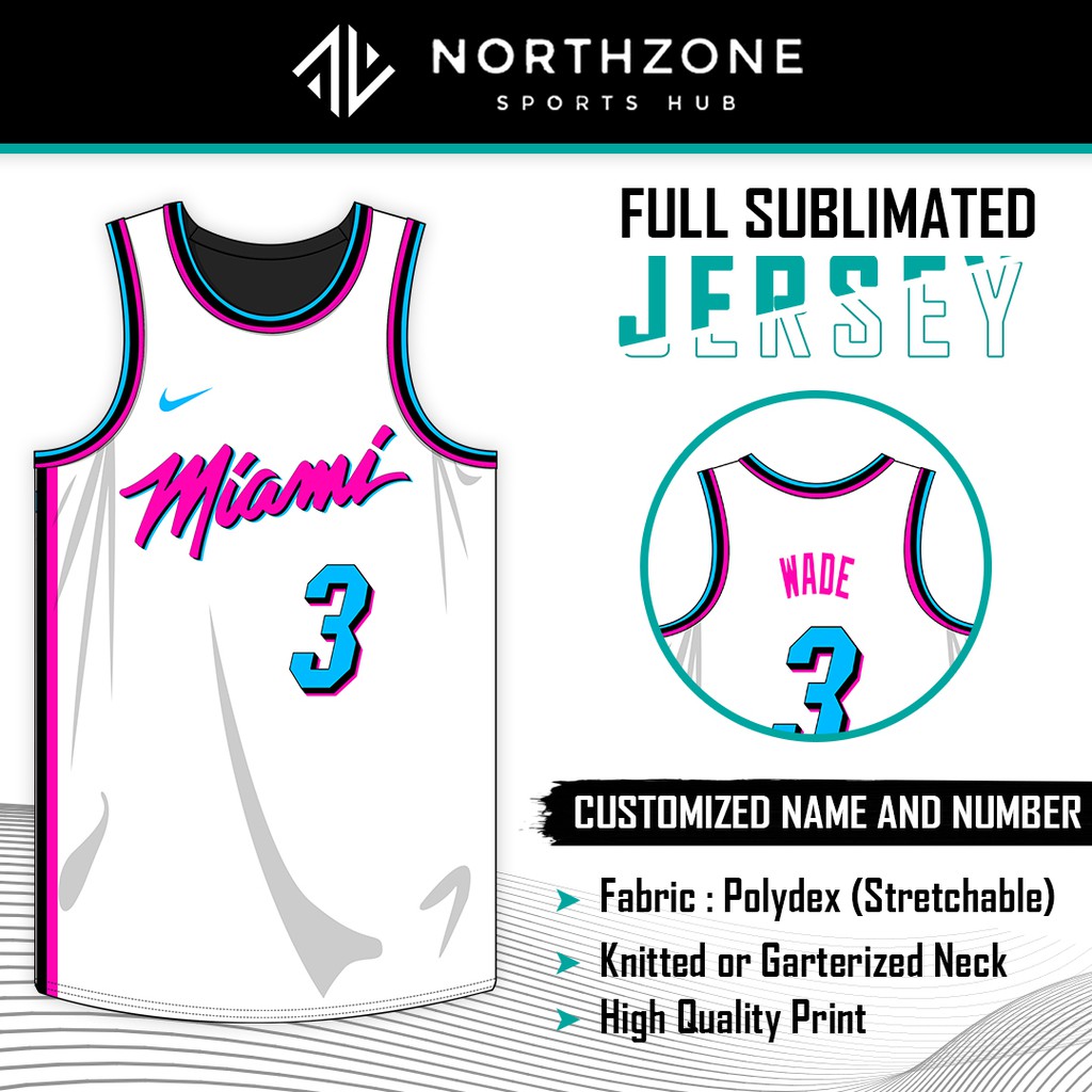 Miami Heat "Vice" Jersey City Edition Black and White Full Sublimation