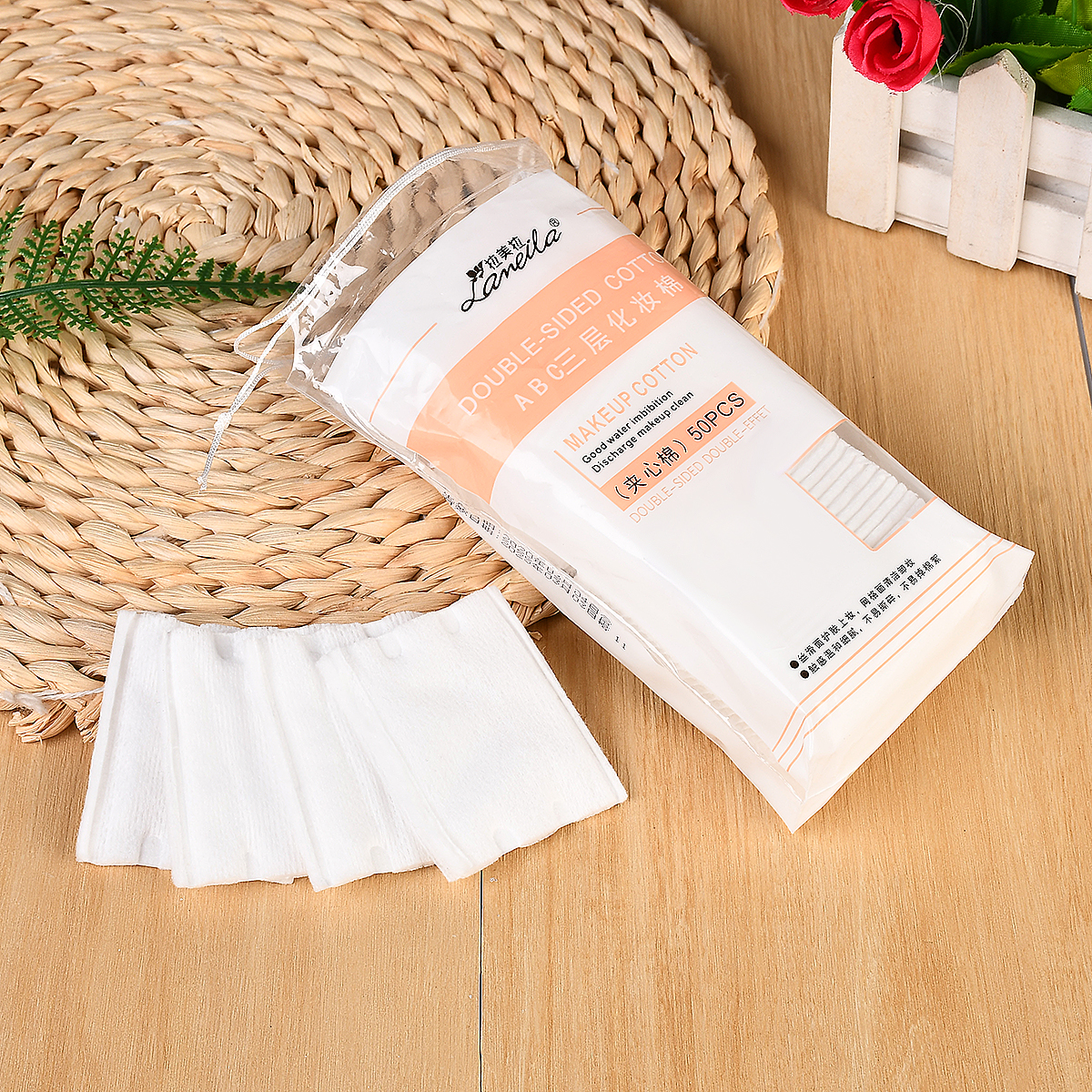 50pcs/pack Cotton Pads Facial Makeup Cotton Remover Pads Cotton Makeup Face Wipe Deep Cleansing Skin Care