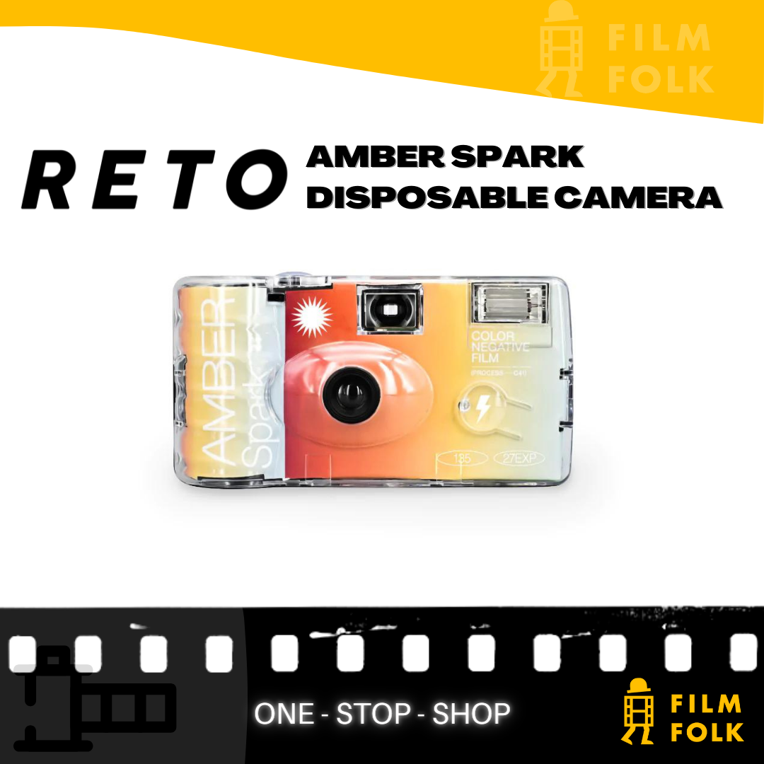 RETO AMBER SPARK DISPOSABLE CAMERA Photographic Film Camera 35mm
