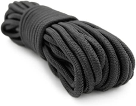 6mm Black Braided Nylon Pull Cord x 70m