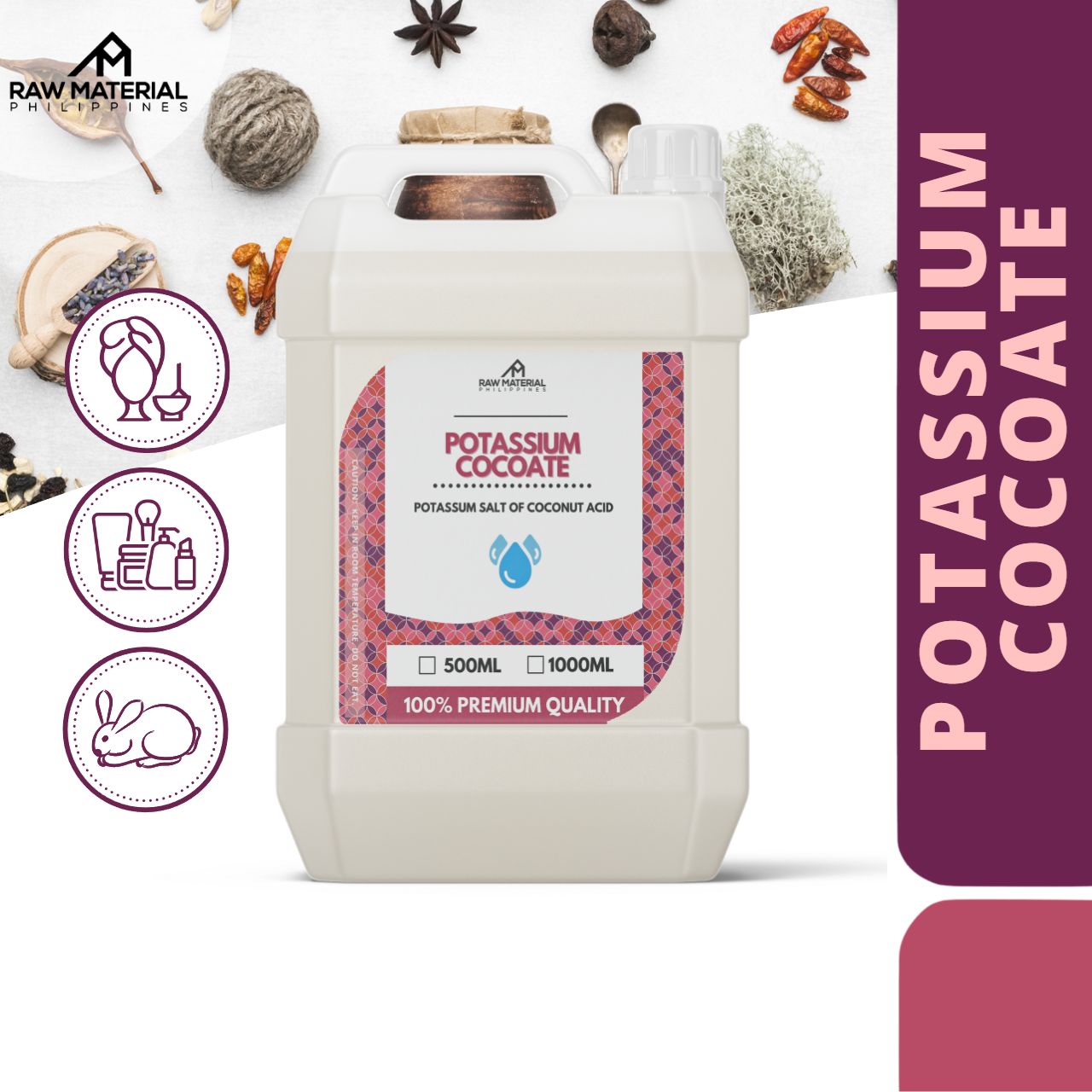 Potassium Cocoate (500ML, 1000ML) Raw Material Philippines