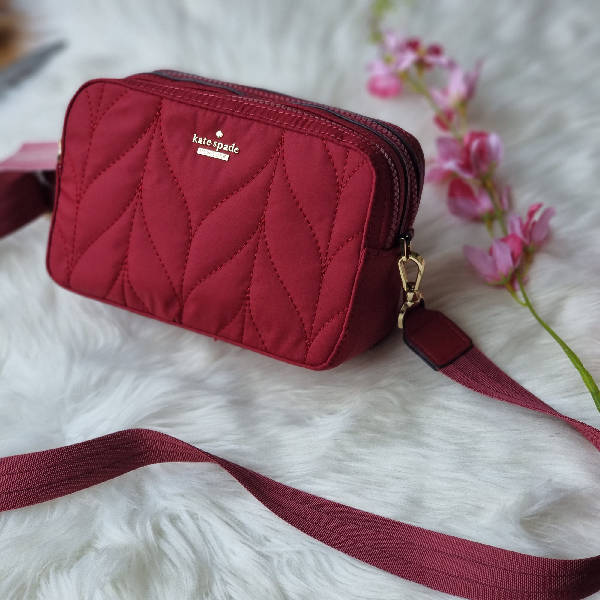 Kate Spade Ellie Double Zip Women's Nylon Camera Bag Red Lazada PH