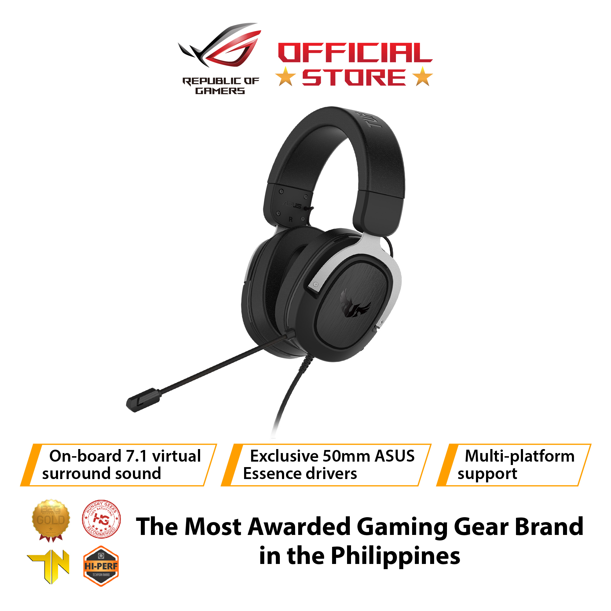 ASUS TUF Gaming H3 gaming headset for PC, PS®5, Xbox One and Nintendo  Switch, with 50mm drivers,  surround sound, deep bass, lightweight  design, and durable headband | Lazada PH