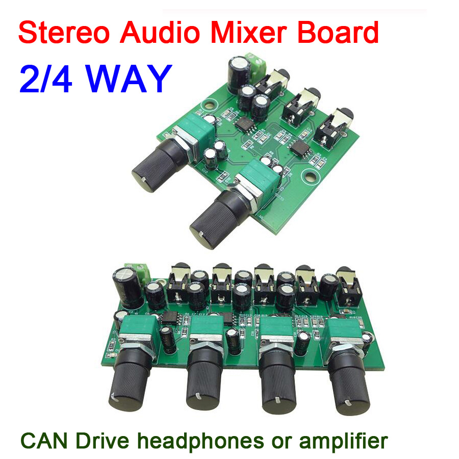 dc 5v-12v Stereo Audio Signal Mixer Board Drive headphone power ...