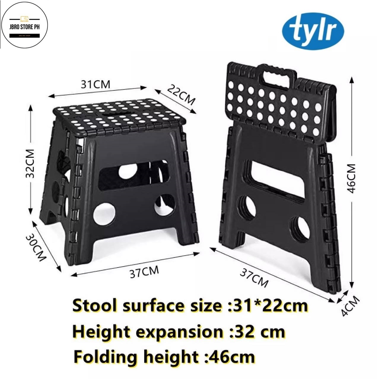 Black+Decker Folding Step Stool / TYLR Folding Step Stool / Camping ...