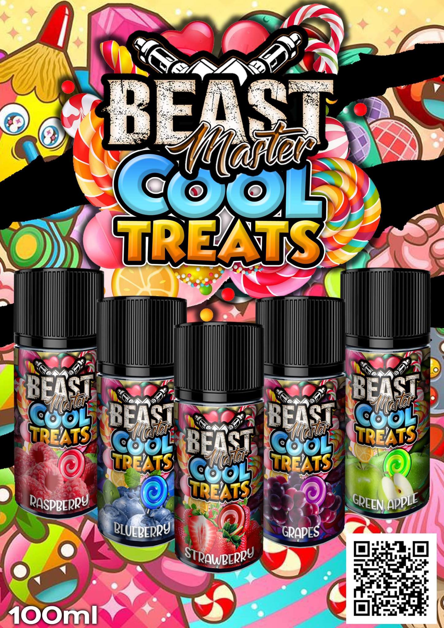 Legit BeastMaster COOL TREAT 100ml 3MG Vape Juice E Liquid Vaping Low