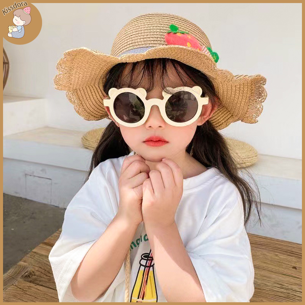 Cute baby shop girl with sunglasses