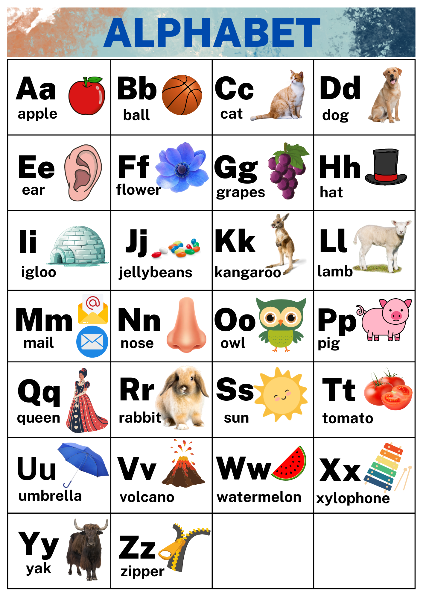 WALLCHART POSTER for KIDS: EDUCATIONAL, LAMINATED, A4, HIGH QUALITY ...